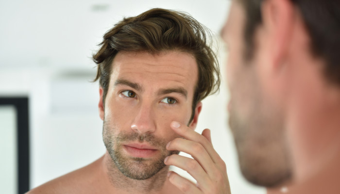 male model in the mirror